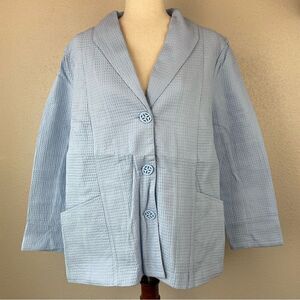 NWOT Norm Thompson Baby Blue Button Down Jacket Size Petite XL